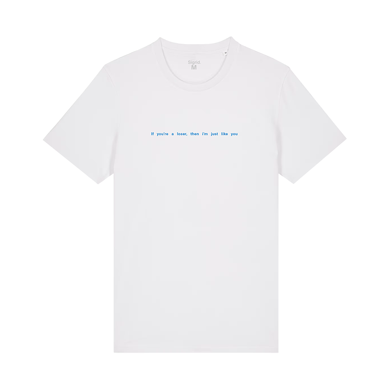 My Weakness SIGRID ASYMMETRY T-SHIRT 白 Sigrid - White Loser T-Shirt - EMI