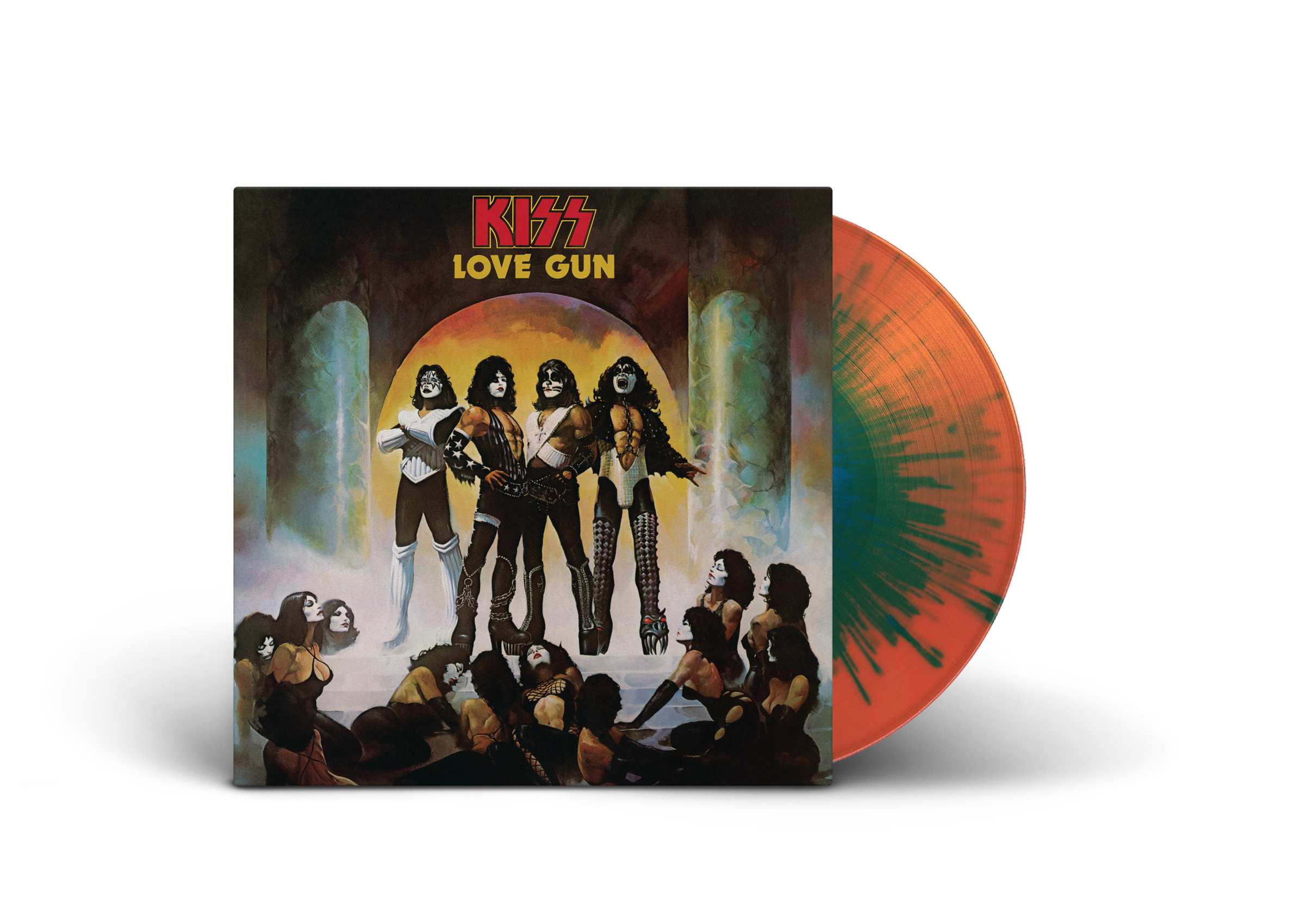 Kiss - Love Gun: Tangerine Aqua Splatter Vinyl LP [NAD 2025] - EMI